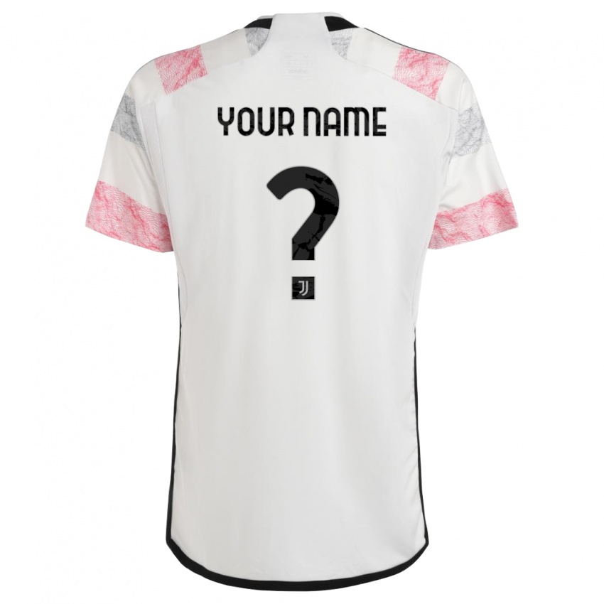 Herren Ihren Namen #0 Weiß Rosa Auswärtstrikot Trikot 2023/24 T-Shirt