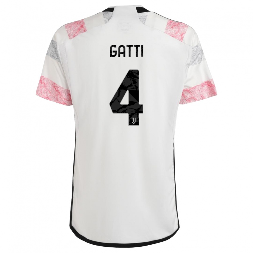 Herren Federico Gatti #4 Weiß Rosa Auswärtstrikot Trikot 2023/24 T-Shirt