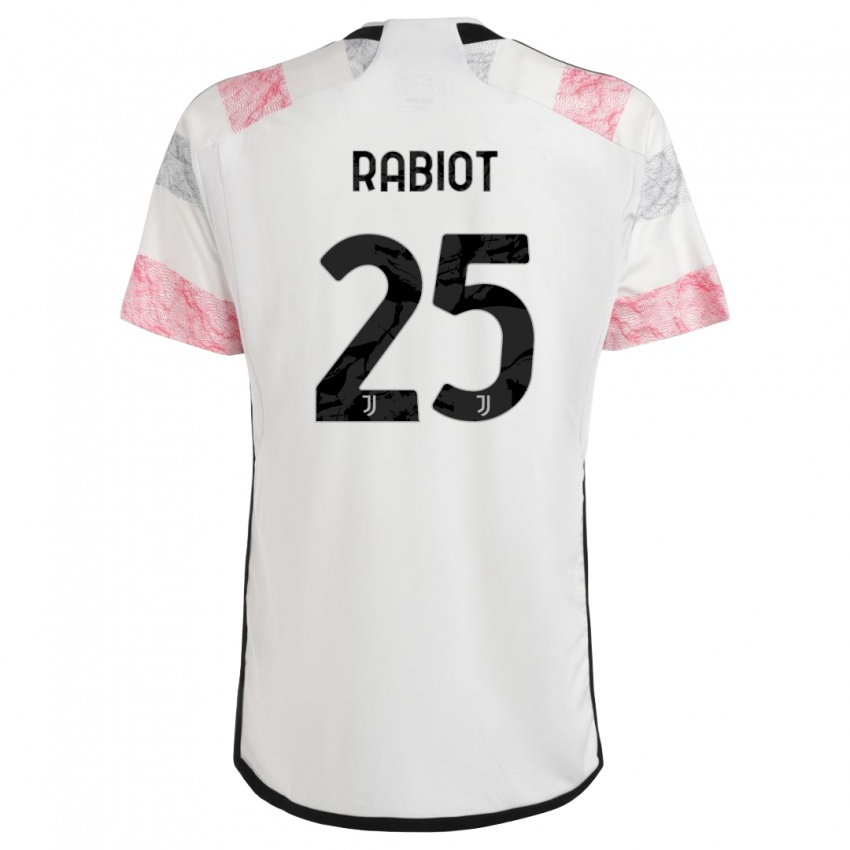 Herren Adrien Rabiot #25 Weiß Rosa Auswärtstrikot Trikot 2023/24 T-Shirt