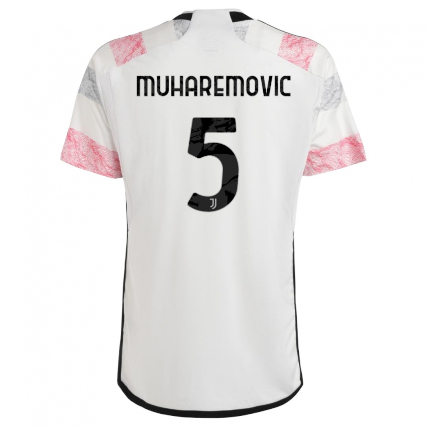 Herren Tarik Muharemovic #5 Weiß Rosa Auswärtstrikot Trikot 2023/24 T-Shirt