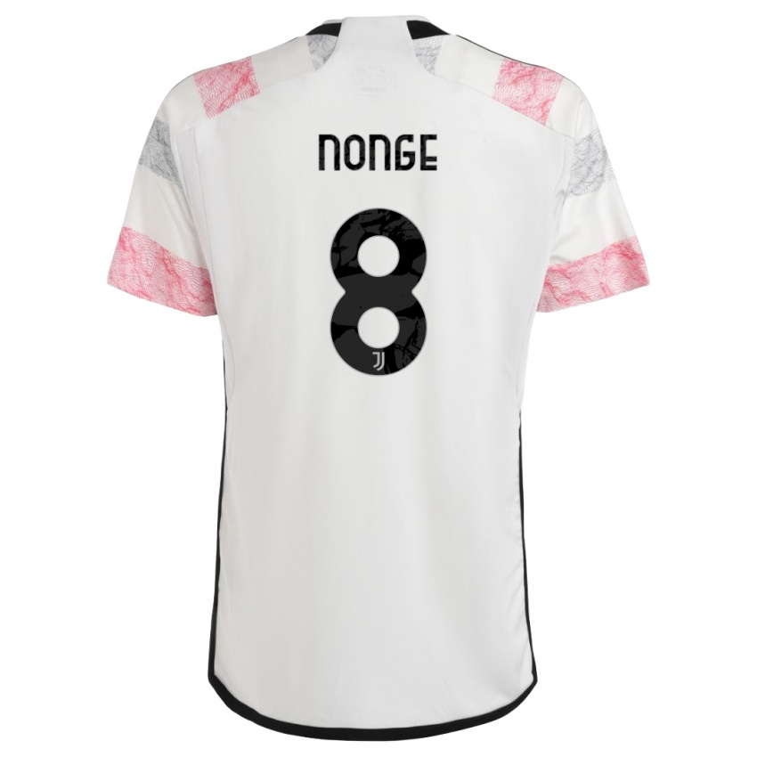 Herren Joseph Nonge #8 Weiß Rosa Auswärtstrikot Trikot 2023/24 T-Shirt