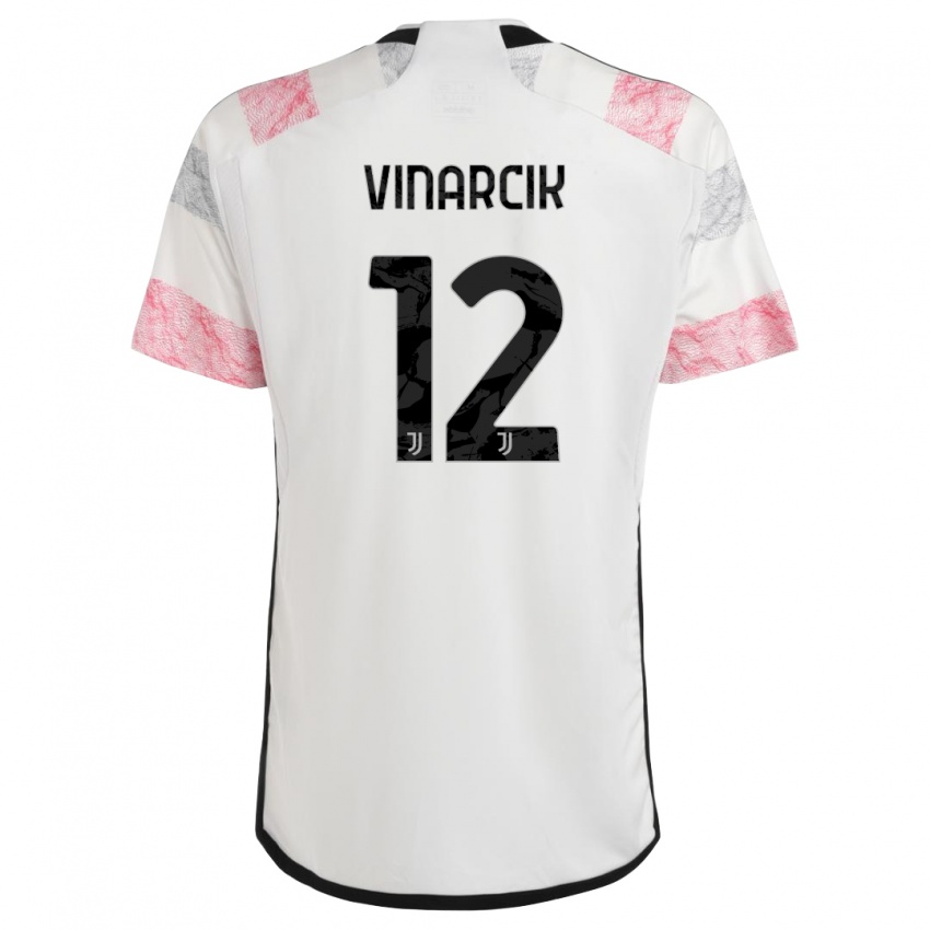 Herren Jakub Vinarcik #12 Weiß Rosa Auswärtstrikot Trikot 2023/24 T-Shirt