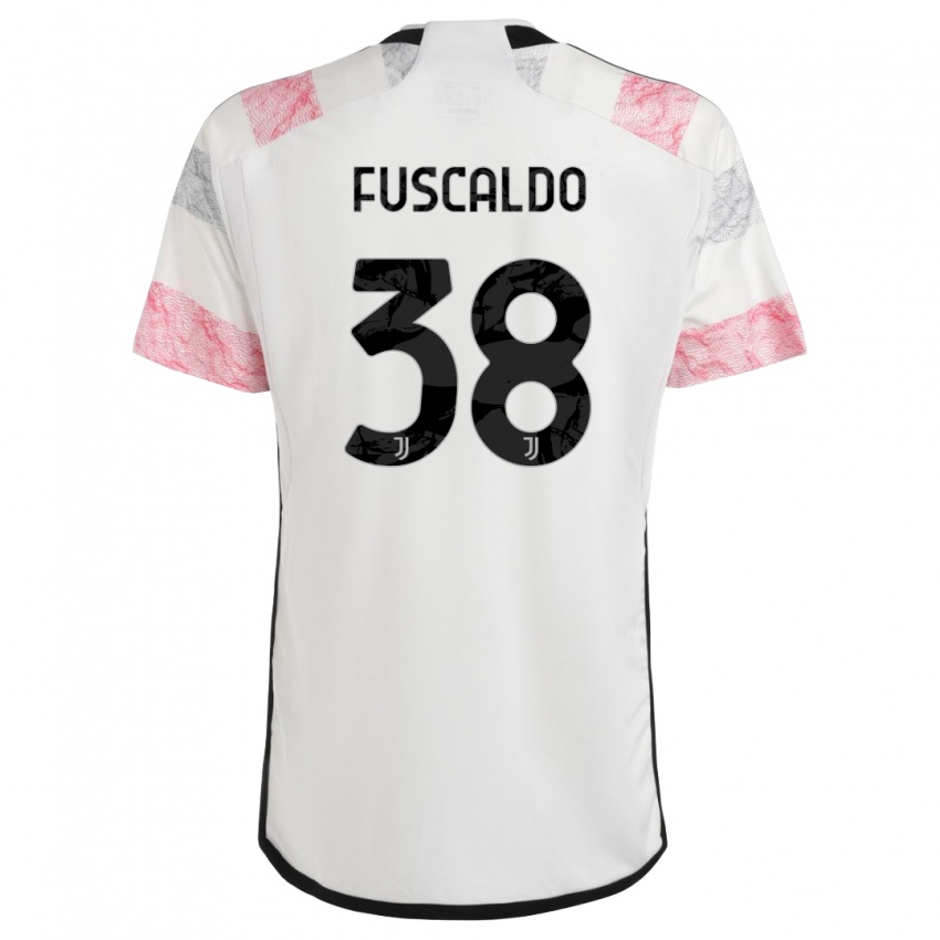 Herren Matteo Fuscaldo #38 Weiß Rosa Auswärtstrikot Trikot 2023/24 T-Shirt