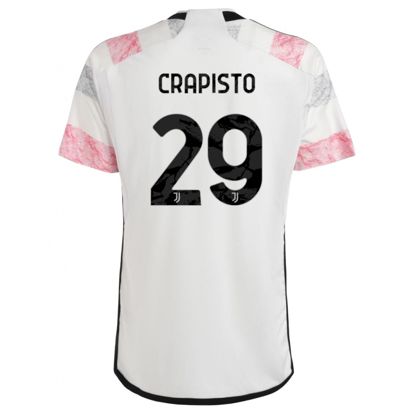 Herren Francesco Crapisto #29 Weiß Rosa Auswärtstrikot Trikot 2023/24 T-Shirt