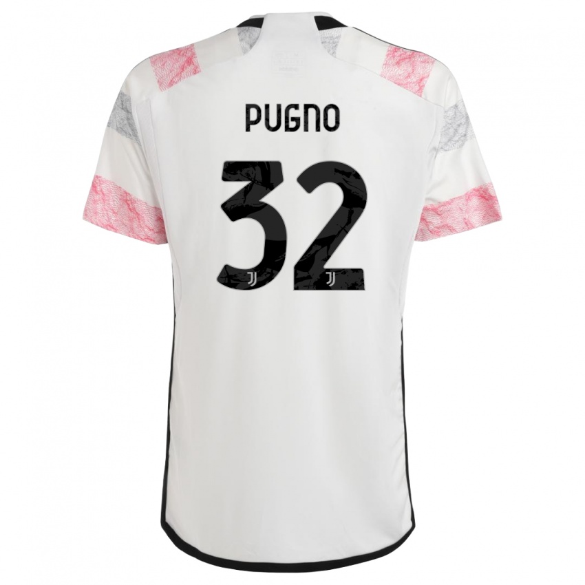 Herren Diego Pugno #32 Weiß Rosa Auswärtstrikot Trikot 2023/24 T-Shirt