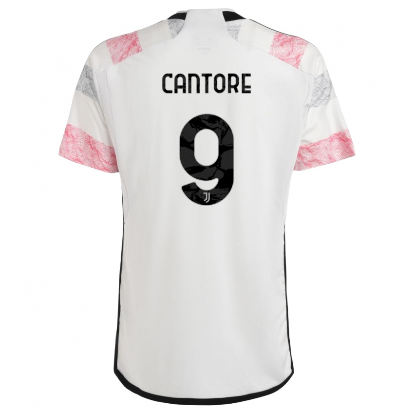 Herren Sofia Cantore #9 Weiß Rosa Auswärtstrikot Trikot 2023/24 T-Shirt