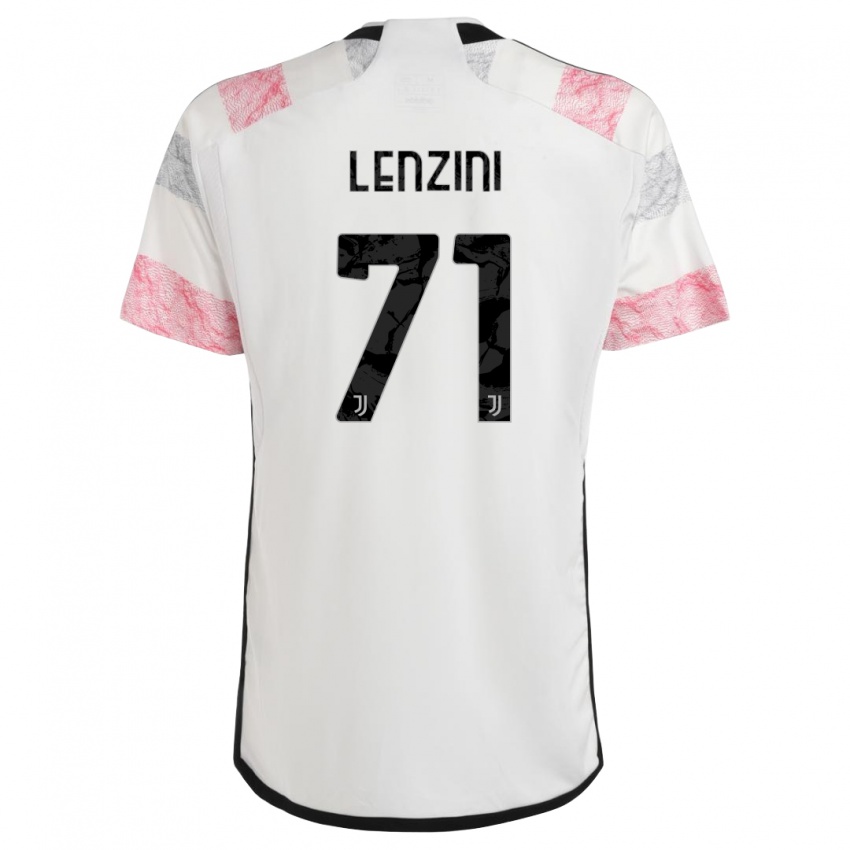 Herren Martina Lenzini #71 Weiß Rosa Auswärtstrikot Trikot 2023/24 T-Shirt