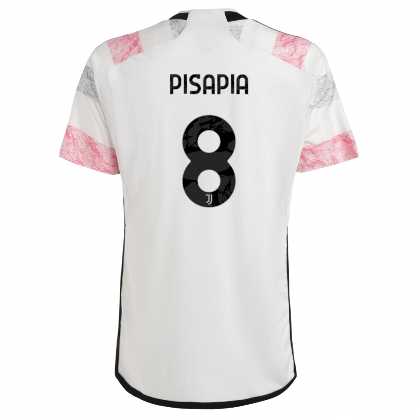 Herren Luciano Pisapia #8 Weiß Rosa Auswärtstrikot Trikot 2023/24 T-Shirt