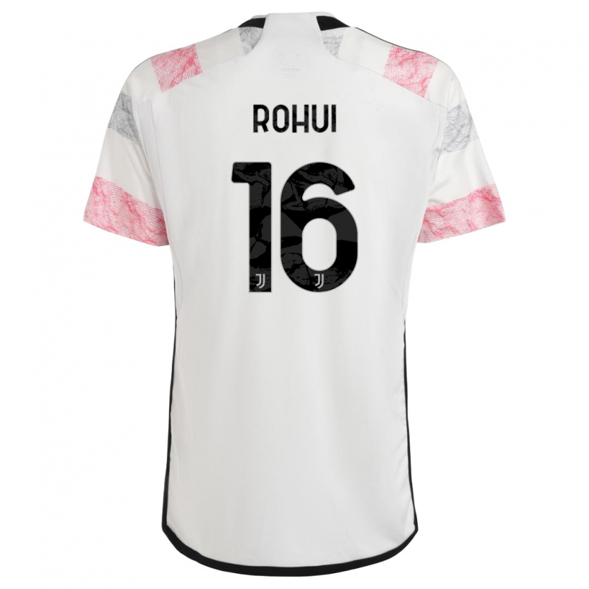 Herren Jonas Rohui #16 Weiß Rosa Auswärtstrikot Trikot 2023/24 T-Shirt