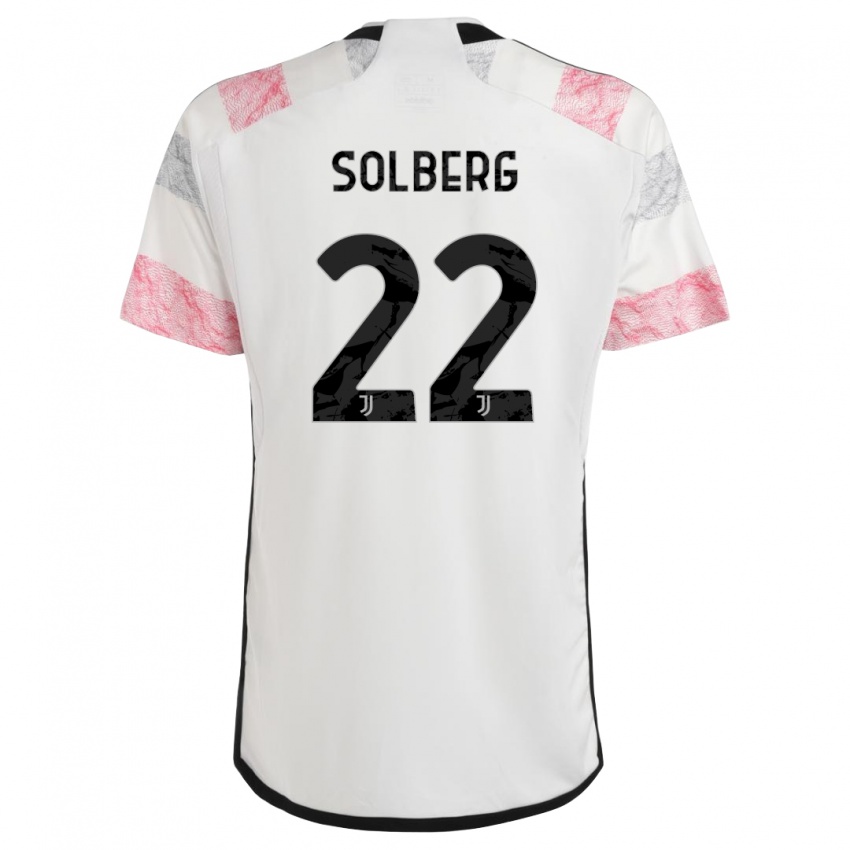 Herren Elias Solberg #22 Weiß Rosa Auswärtstrikot Trikot 2023/24 T-Shirt