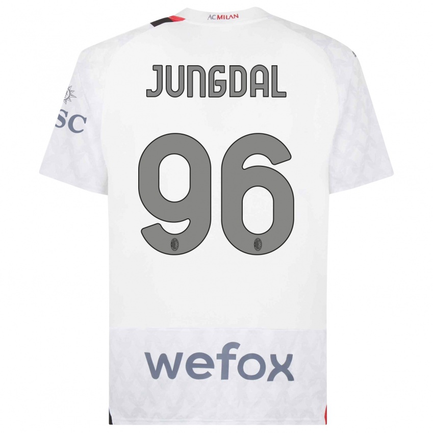 Herren Andreas Jungdal #96 Weiß Auswärtstrikot Trikot 2023/24 T-Shirt