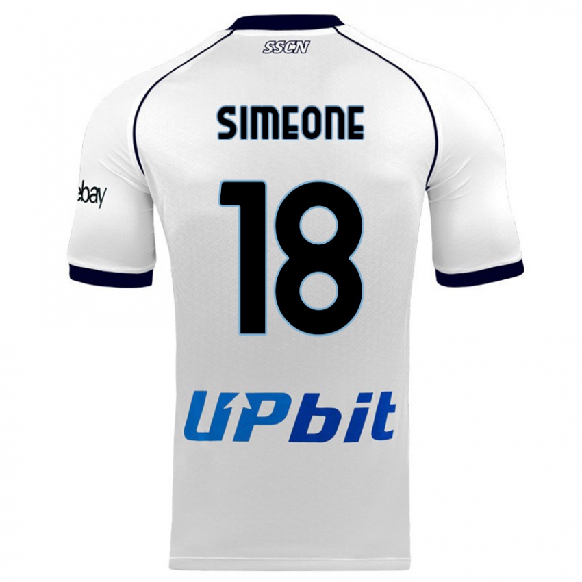 Herren Giovanni Simeone #18 Weiß Auswärtstrikot Trikot 2023/24 T-Shirt