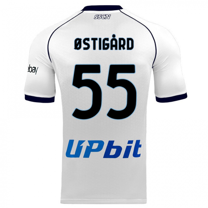 Herren Leo Ostigard #55 Weiß Auswärtstrikot Trikot 2023/24 T-Shirt