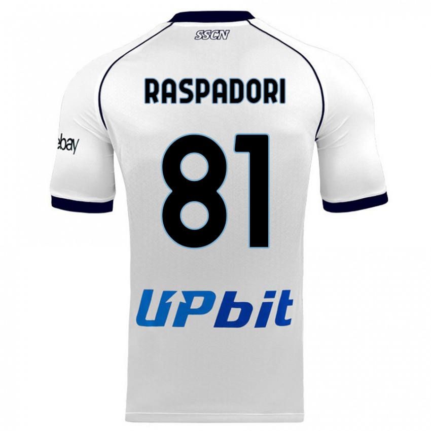 Herren Giacomo Raspadori #81 Weiß Auswärtstrikot Trikot 2023/24 T-Shirt