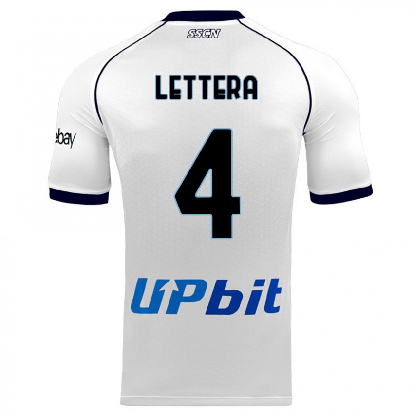 Herren Alessio Lettera #4 Weiß Auswärtstrikot Trikot 2023/24 T-Shirt