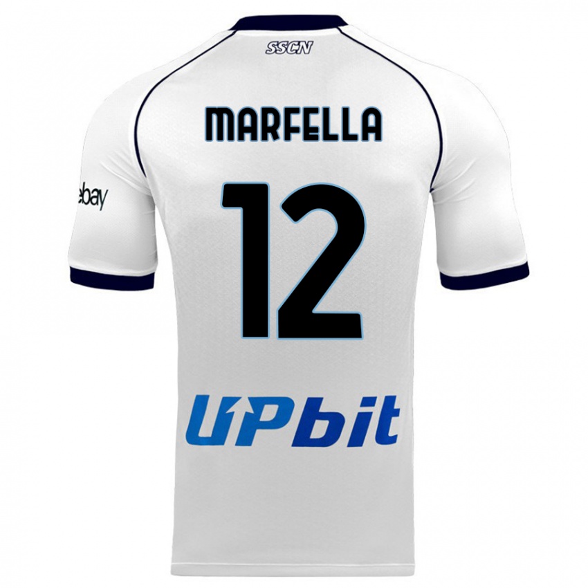 Herren Davide Marfella #12 Weiß Auswärtstrikot Trikot 2023/24 T-Shirt