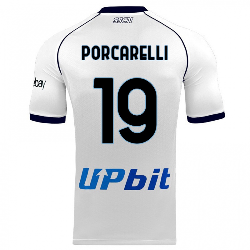 Herren Maddelena Porcarelli #19 Weiß Auswärtstrikot Trikot 2023/24 T-Shirt