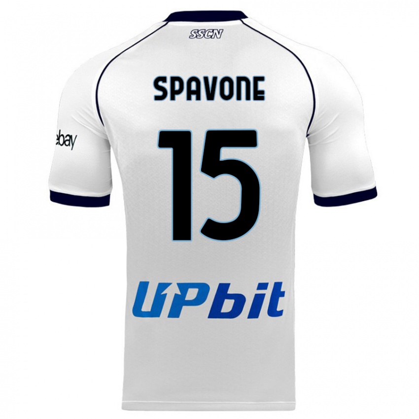 Herren Alessandro Spavone #15 Weiß Auswärtstrikot Trikot 2023/24 T-Shirt