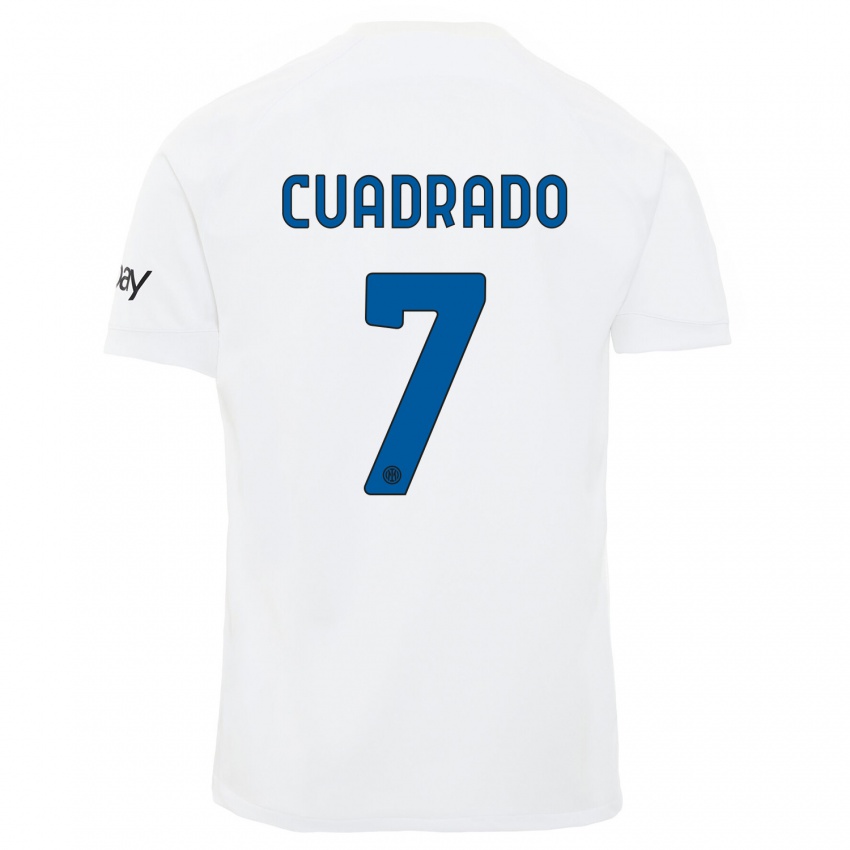 Herren Juan Cuadrado #7 Weiß Auswärtstrikot Trikot 2023/24 T-Shirt