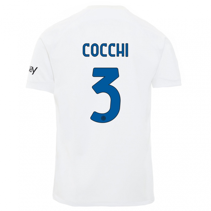 Herren Matteo Cocchi #3 Weiß Auswärtstrikot Trikot 2023/24 T-Shirt