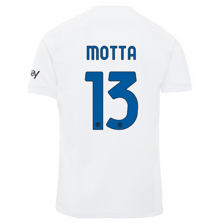 Herren Matteo Motta #13 Weiß Auswärtstrikot Trikot 2023/24 T-Shirt
