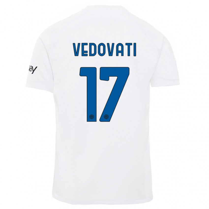 Herren Gabriele Vedovati #17 Weiß Auswärtstrikot Trikot 2023/24 T-Shirt