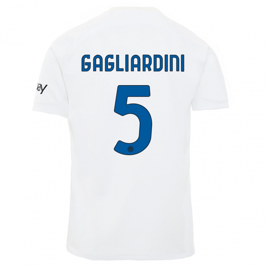 Herren Roberto Gagliardini #5 Weiß Auswärtstrikot Trikot 2023/24 T-Shirt