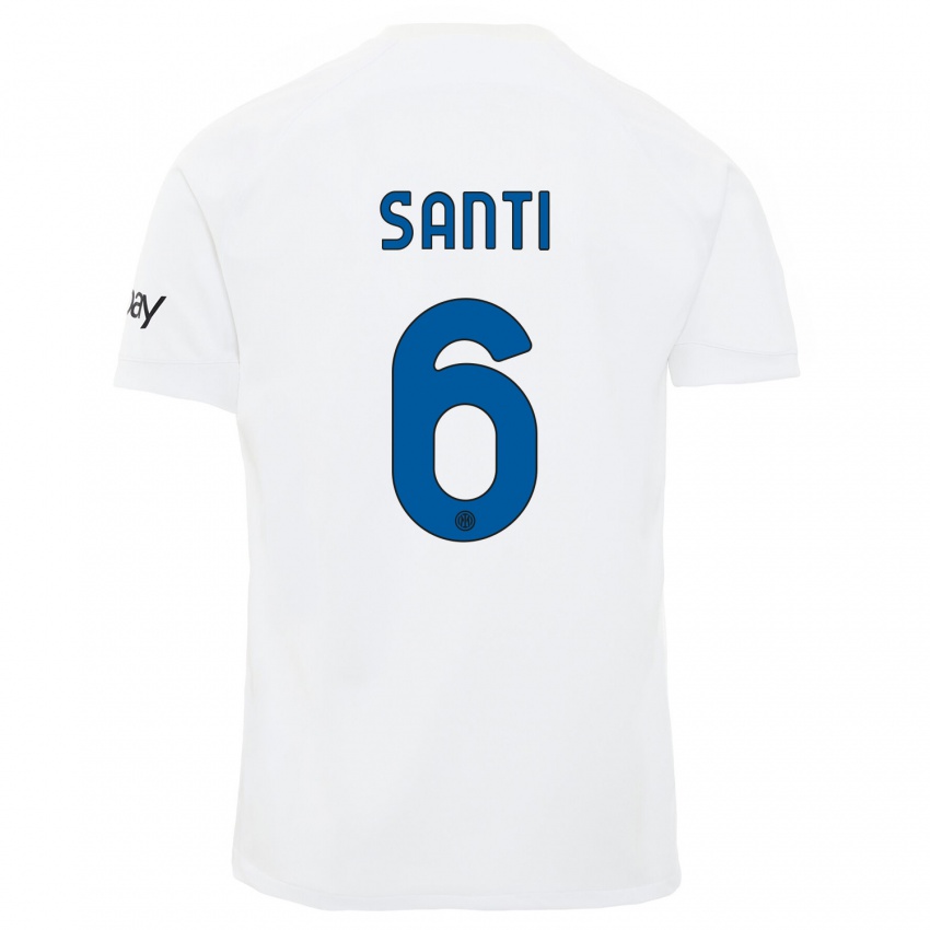 Herren Irene Santi #6 Weiß Auswärtstrikot Trikot 2023/24 T-Shirt