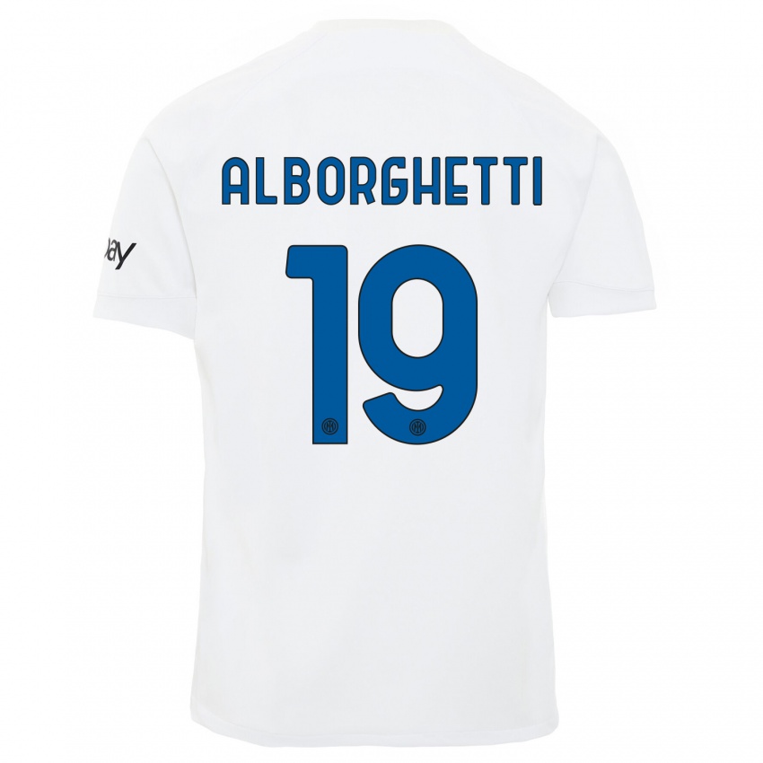 Herren Lisa Alborghetti #19 Weiß Auswärtstrikot Trikot 2023/24 T-Shirt