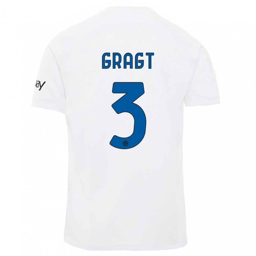 Herren Stefanie Van Der Gragt #3 Weiß Auswärtstrikot Trikot 2023/24 T-Shirt
