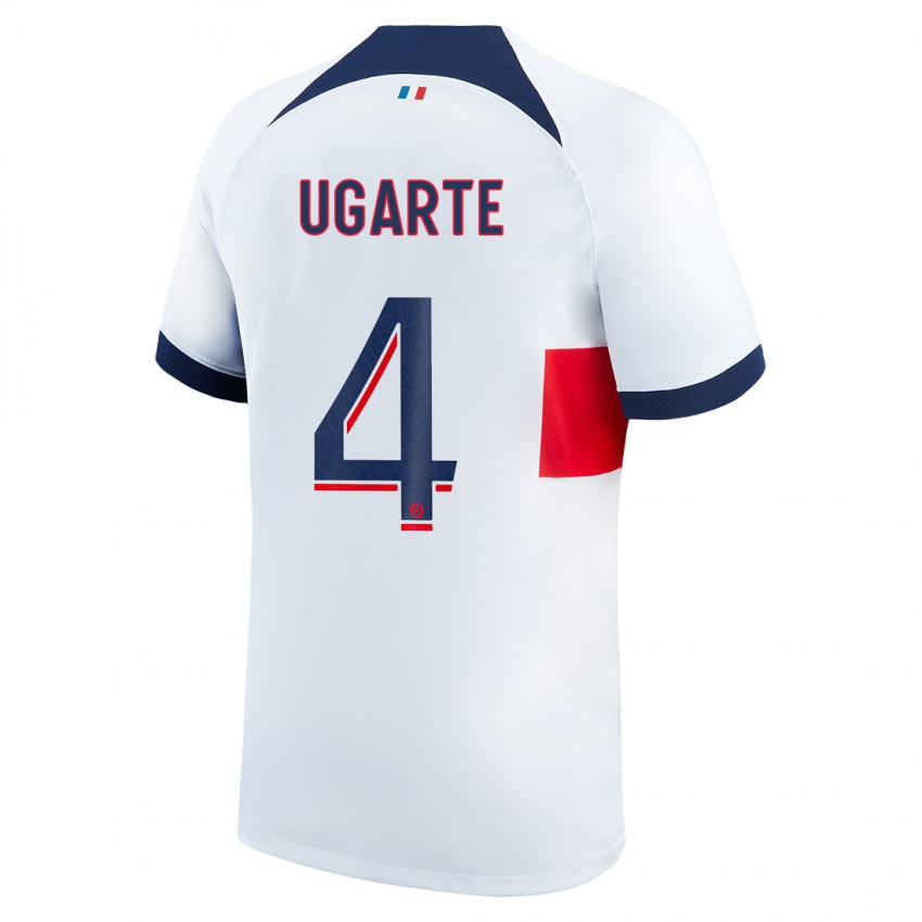 Herren Manuel Ugarte #4 Weiß Auswärtstrikot Trikot 2023/24 T-Shirt