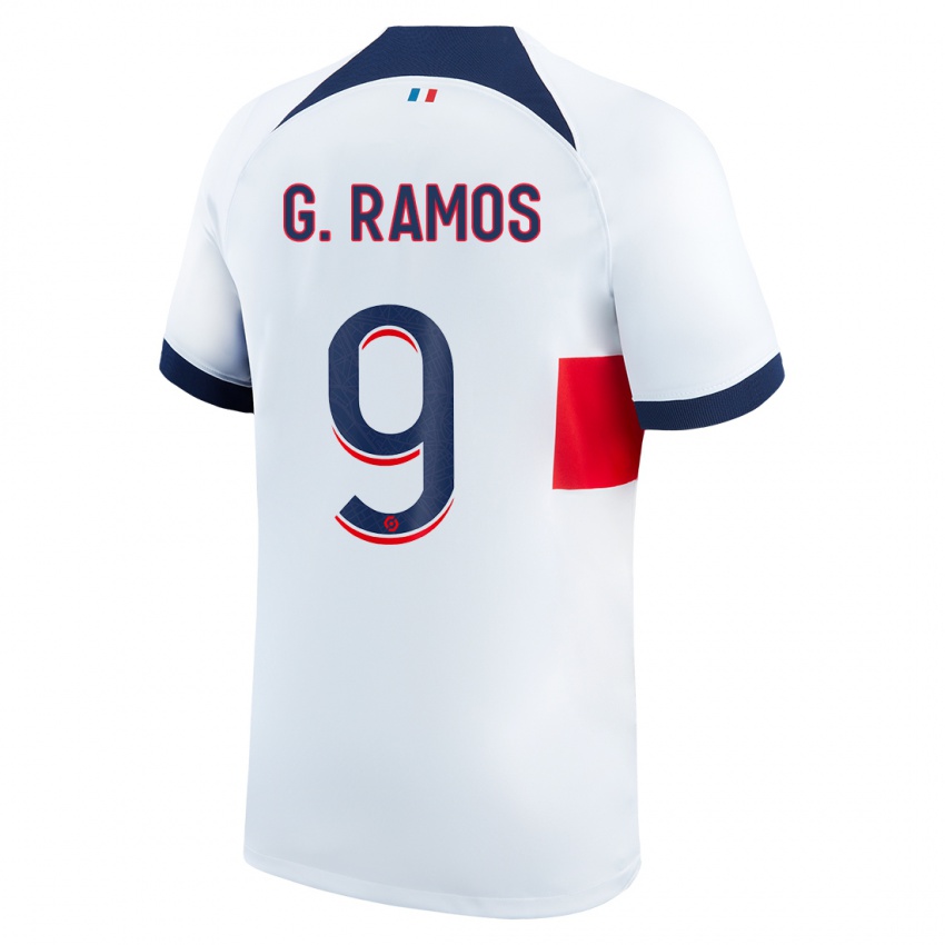 Herren Gonçalo Ramos #9 Weiß Auswärtstrikot Trikot 2023/24 T-Shirt