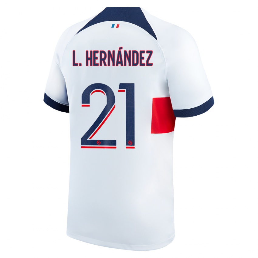 Herren Lucas Hernandez #21 Weiß Auswärtstrikot Trikot 2023/24 T-Shirt