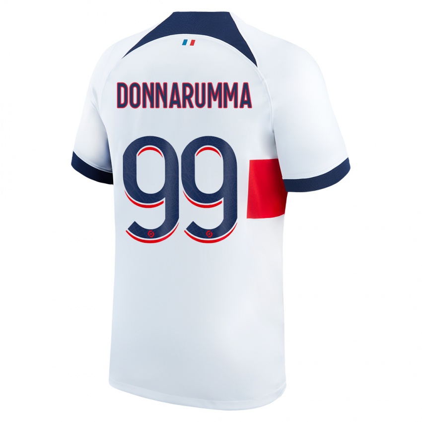 Herren Gianluigi Donnarumma #99 Weiß Auswärtstrikot Trikot 2023/24 T-Shirt