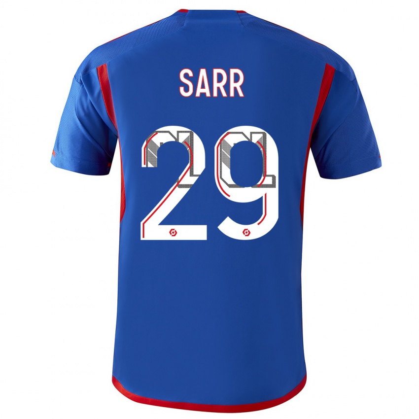 Herren Mamadou Sarr #29 Blau Rot Auswärtstrikot Trikot 2023/24 T-Shirt
