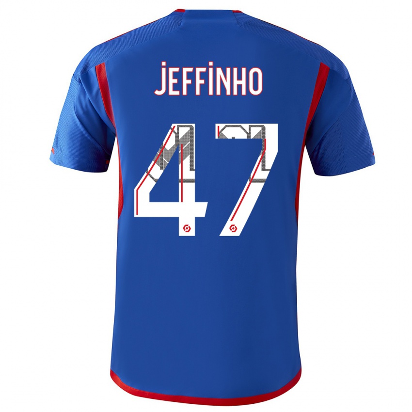 Herren Jeffinho #47 Blau Rot Auswärtstrikot Trikot 2023/24 T-Shirt