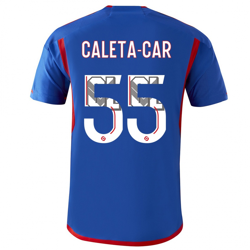 Herren Duje Caleta-Car #55 Blau Rot Auswärtstrikot Trikot 2023/24 T-Shirt