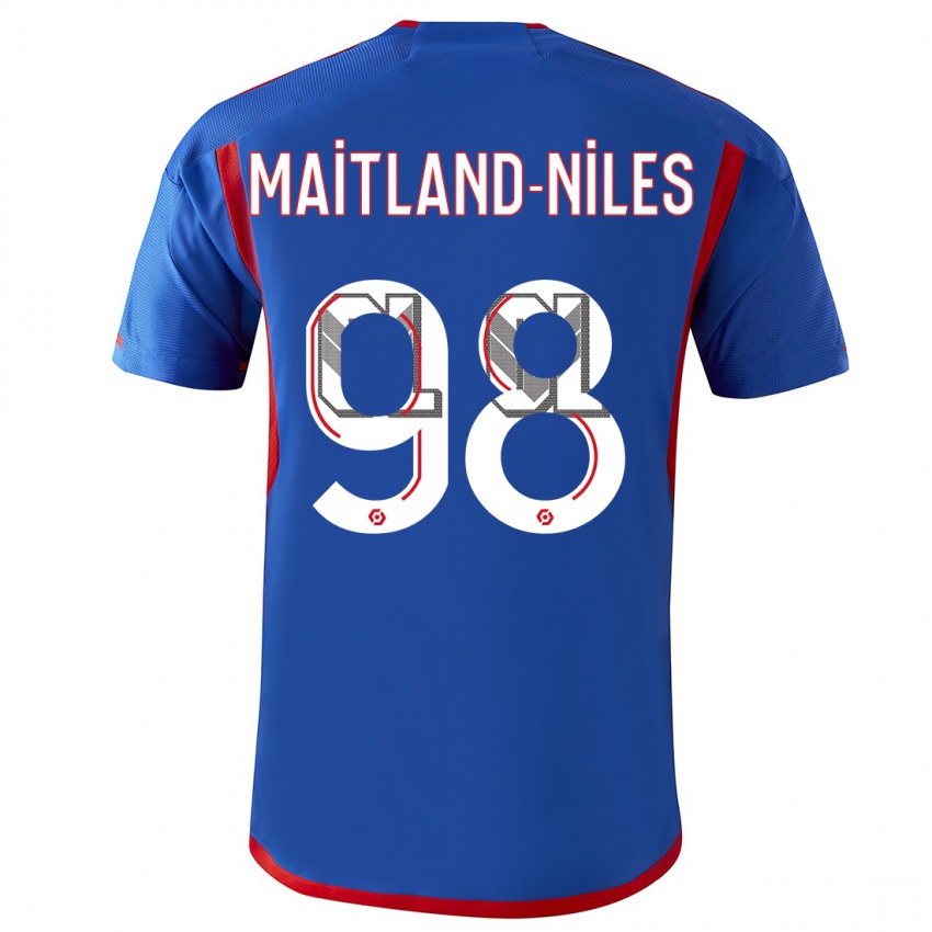 Herren Ainsley Maitland-Niles #98 Blau Rot Auswärtstrikot Trikot 2023/24 T-Shirt