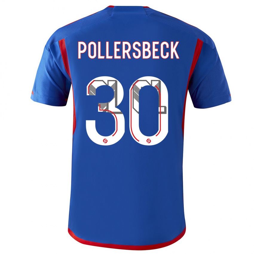 Herren Julian Pollersbeck #30 Blau Rot Auswärtstrikot Trikot 2023/24 T-Shirt