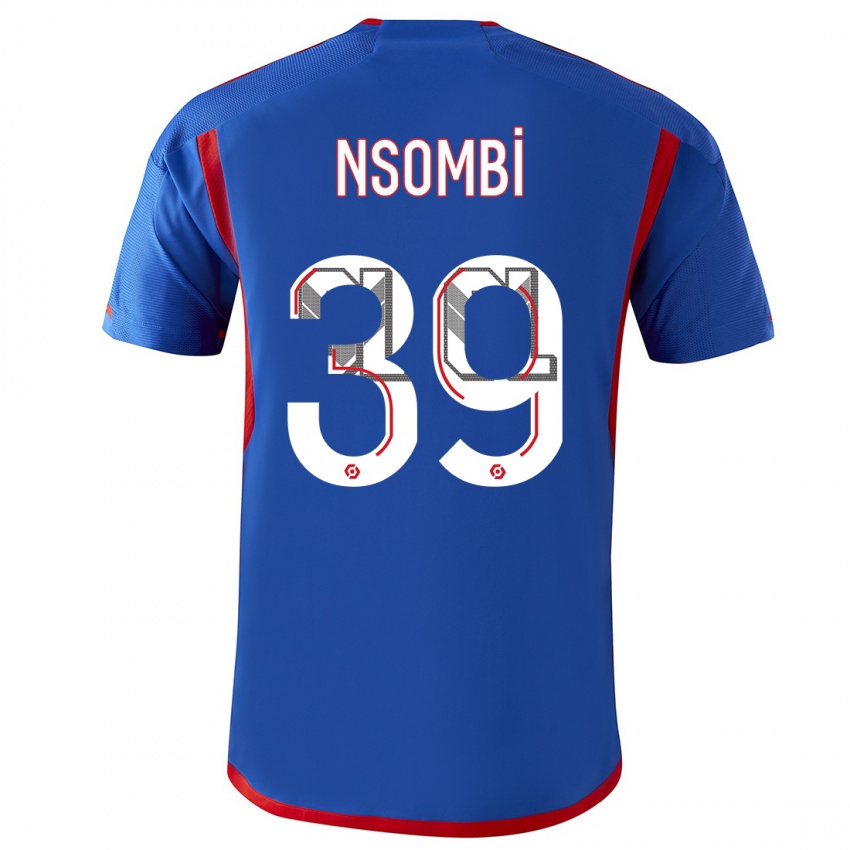 Herren Gael Nsombi #39 Blau Rot Auswärtstrikot Trikot 2023/24 T-Shirt