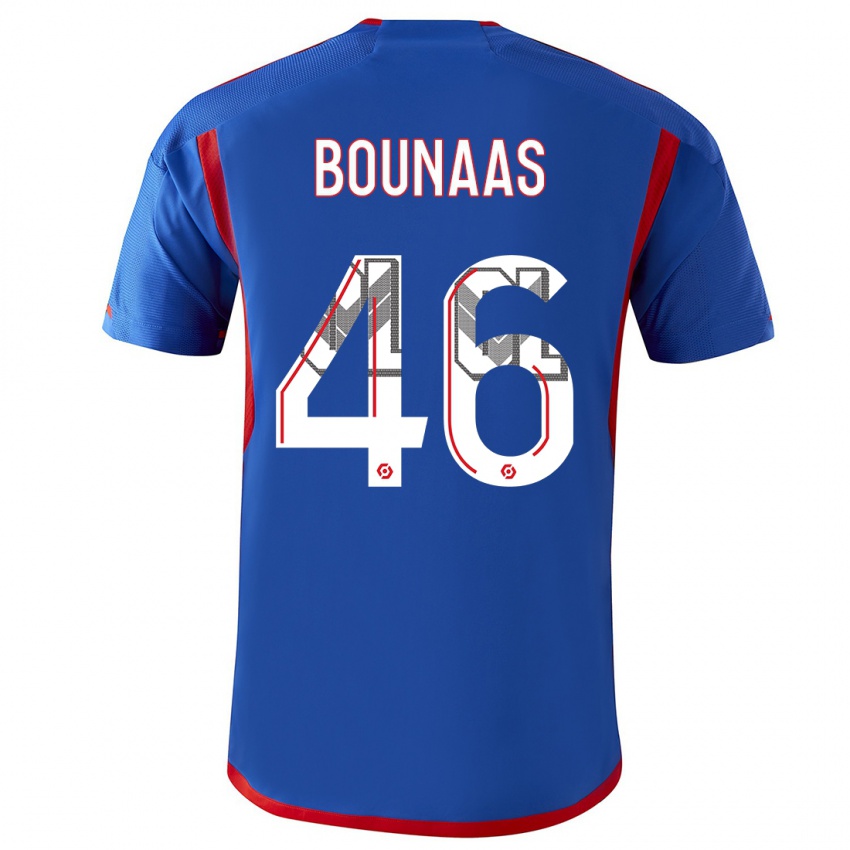 Herren Idris Bounaas #46 Blau Rot Auswärtstrikot Trikot 2023/24 T-Shirt