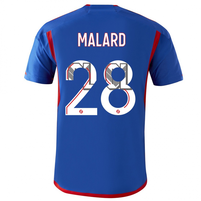 Herren Melvine Malard #28 Blau Rot Auswärtstrikot Trikot 2023/24 T-Shirt