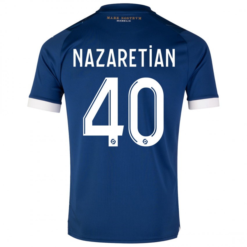 Herren Manuel Nazaretian #40 Dunkelblau Auswärtstrikot Trikot 2023/24 T-Shirt