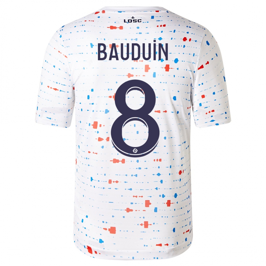 Herren Justine Bauduin #8 Weiß Auswärtstrikot Trikot 2023/24 T-Shirt