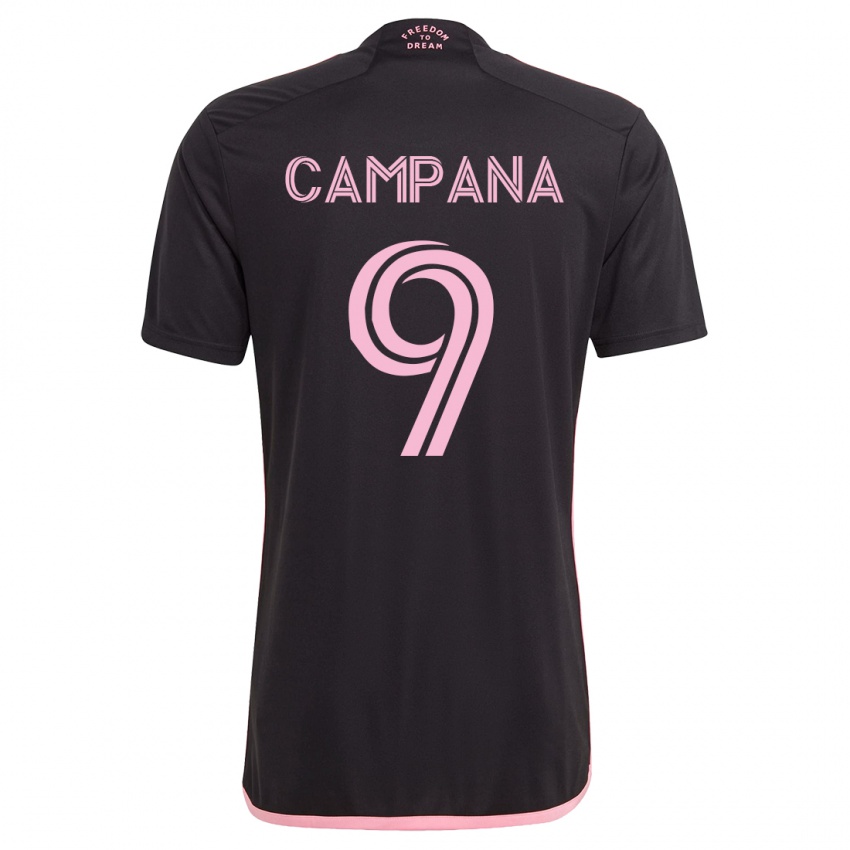 Herren Leonardo Campana #9 Schwarz Auswärtstrikot Trikot 2023/24 T-Shirt