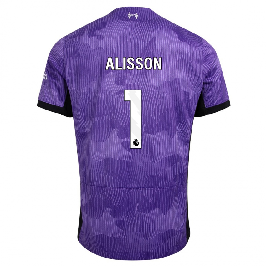 Herren Alisson #1 Lila Ausweichtrikot Trikot 2023/24 T-Shirt