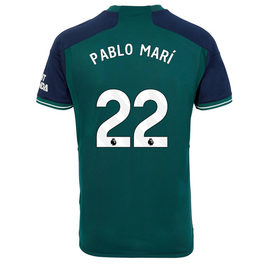 Herren Pablo Mari #22 Grün Ausweichtrikot Trikot 2023/24 T-Shirt