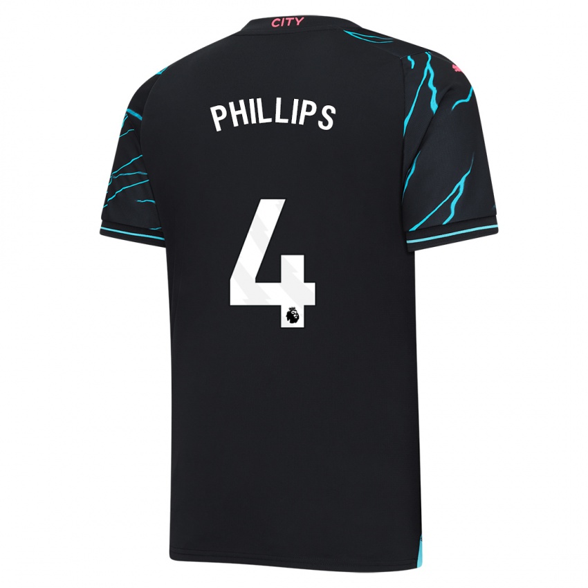 Herren Kalvin Phillips #4 Dunkelblau Ausweichtrikot Trikot 2023/24 T-Shirt