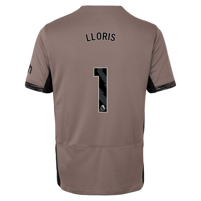 Herren Hugo Lloris #1 Dunkelbeige Ausweichtrikot Trikot 2023/24 T-Shirt