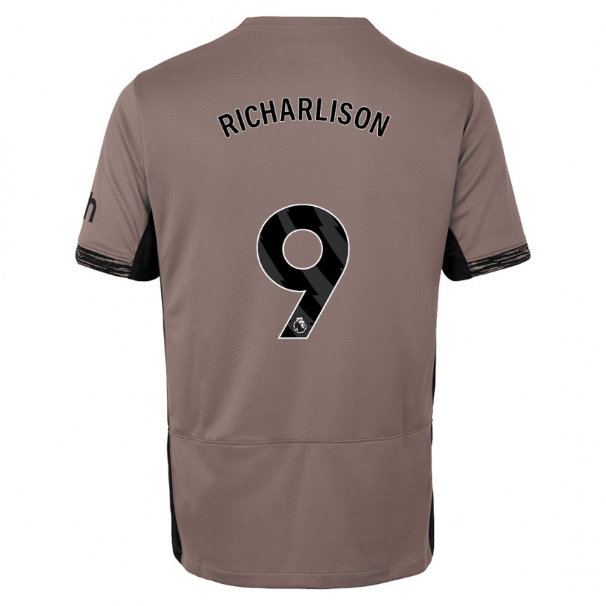 Herren Richarlison #9 Dunkelbeige Ausweichtrikot Trikot 2023/24 T-Shirt